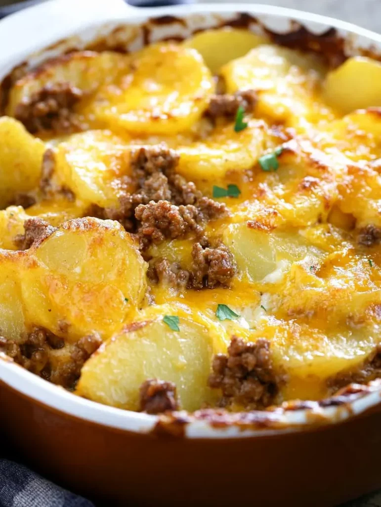 Cheesy Hamburger Potato Casserole