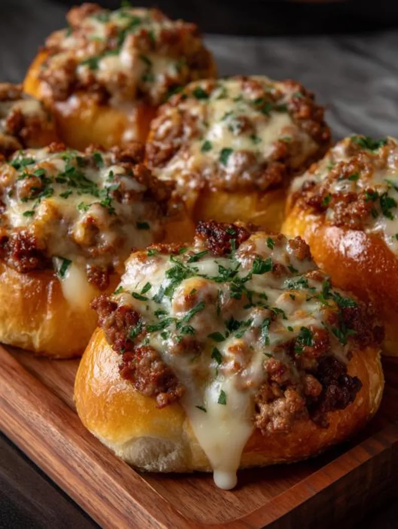 Cheesy Sloppy Joe Stuffed Buns
