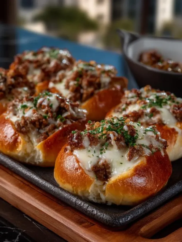 Cheesy Sloppy Joe Stuffed Buns