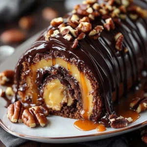 Chocolate Caramel Pecan Roll