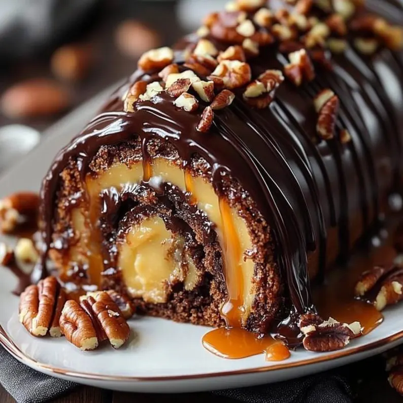 Chocolate Caramel Pecan Roll
