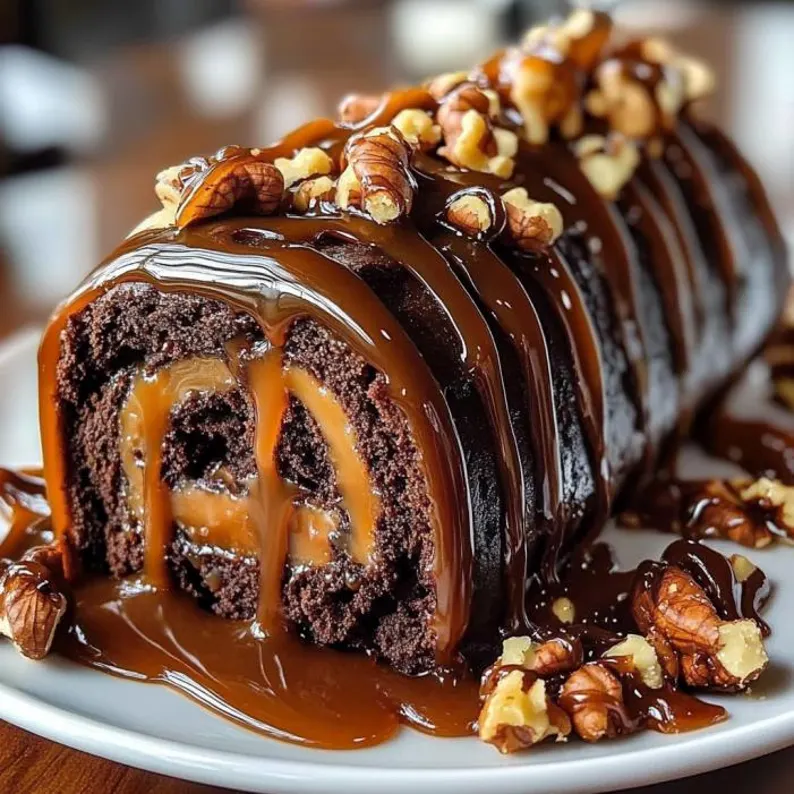 Chocolate Caramel Pecan Roll