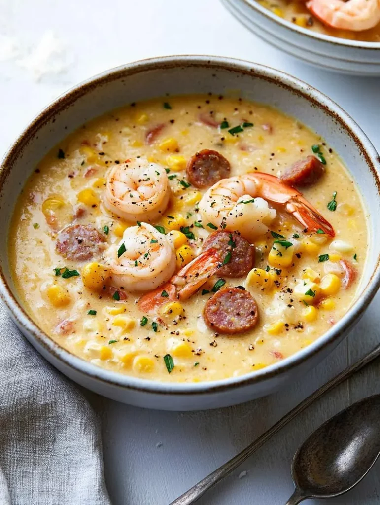 Shrimp and Sausage Corn Chowder