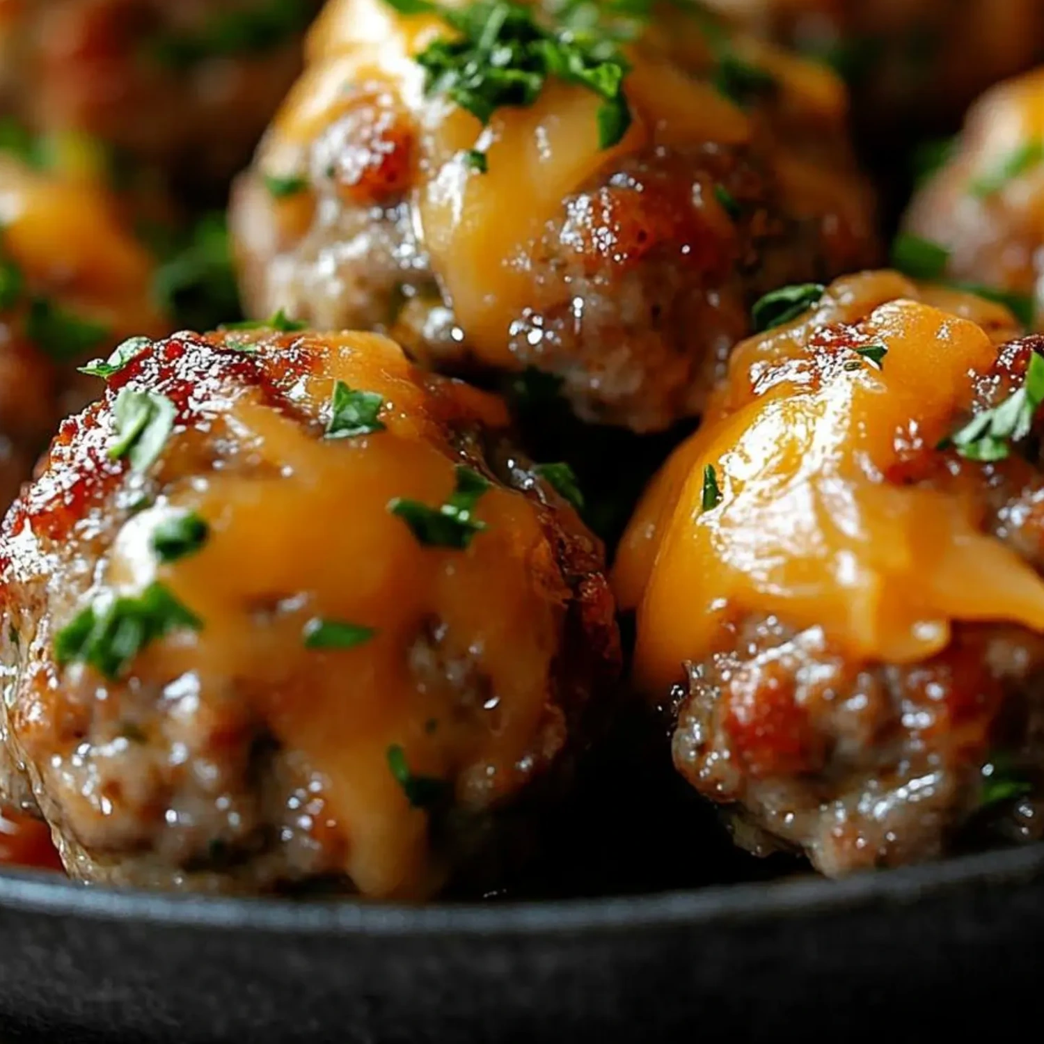Cheddar Bacon Stuffed Meatballs