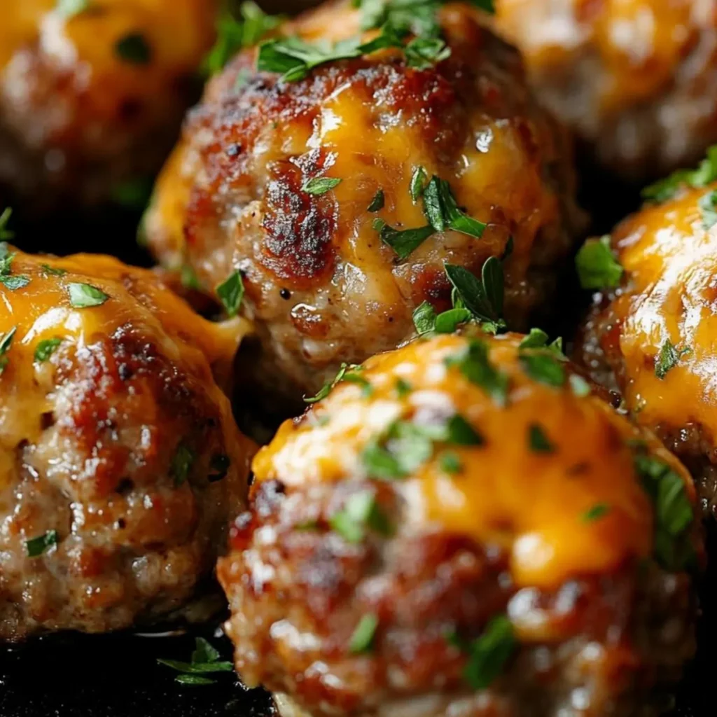Cheddar Bacon Stuffed Meatballs