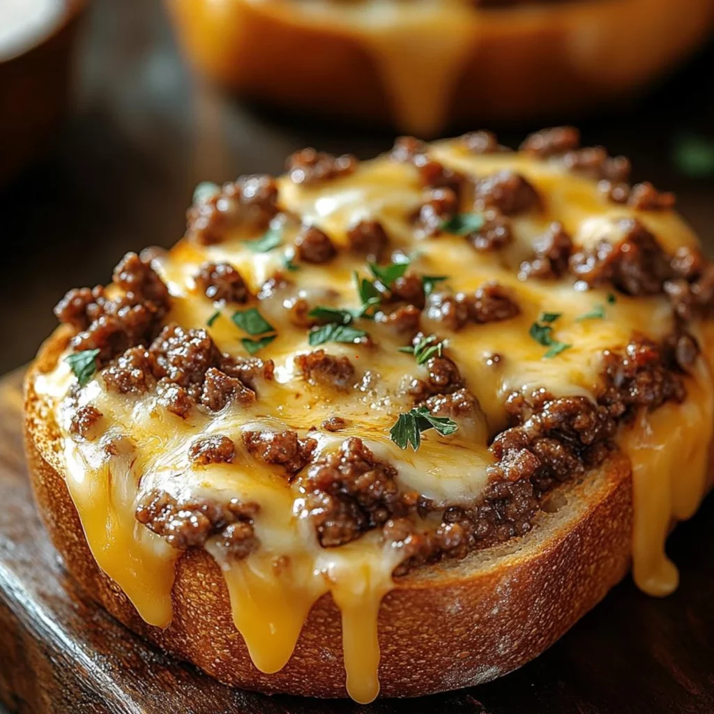 Cheesy Garlic Bread Sloppy Joe