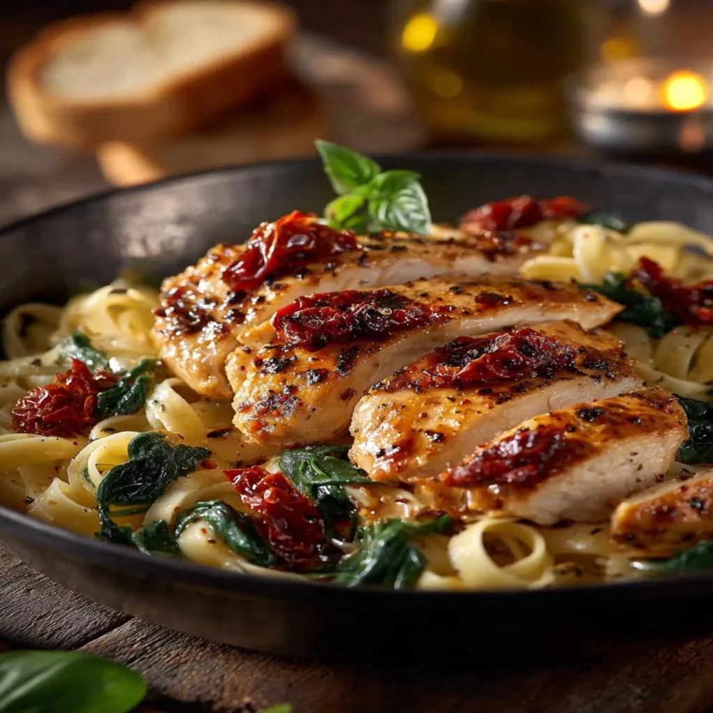 Garlic Chicken with Creamy Spinach