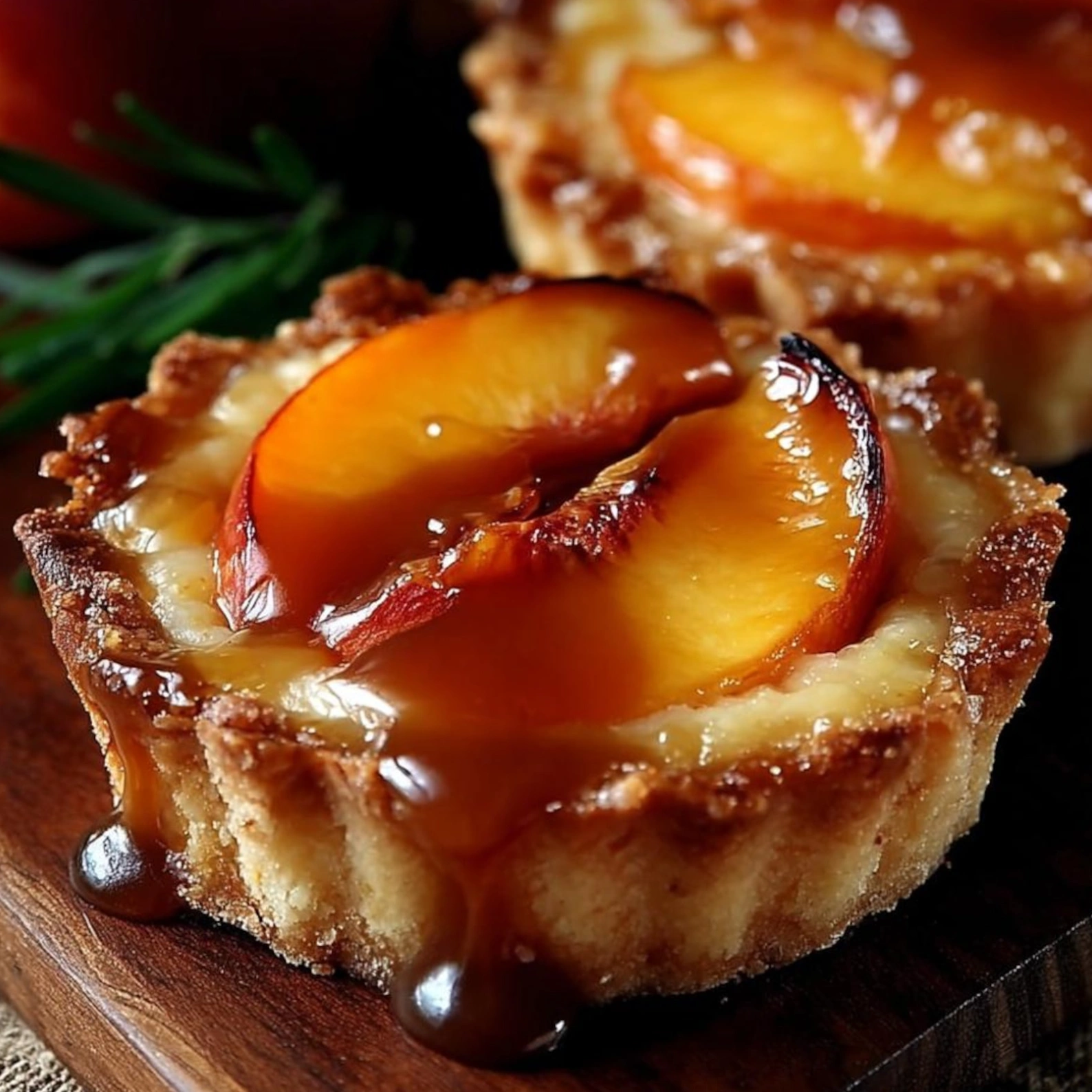 Mini Brown Butter Peach Tarts