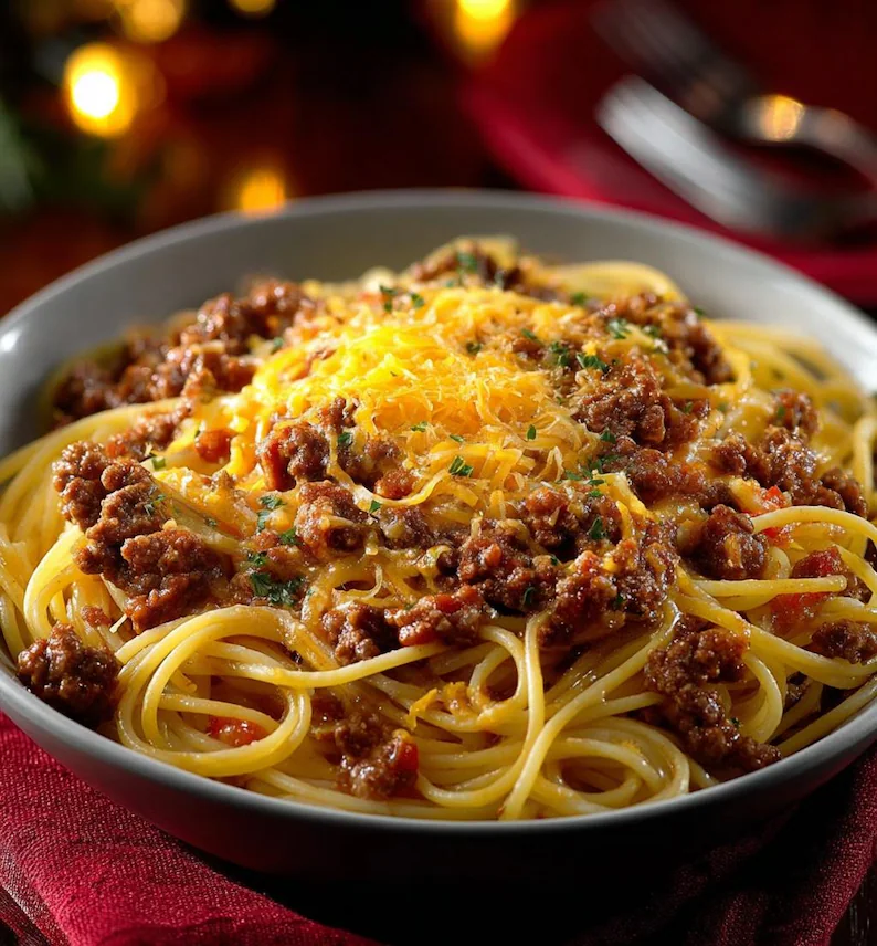 One Pot Taco Spaghetti