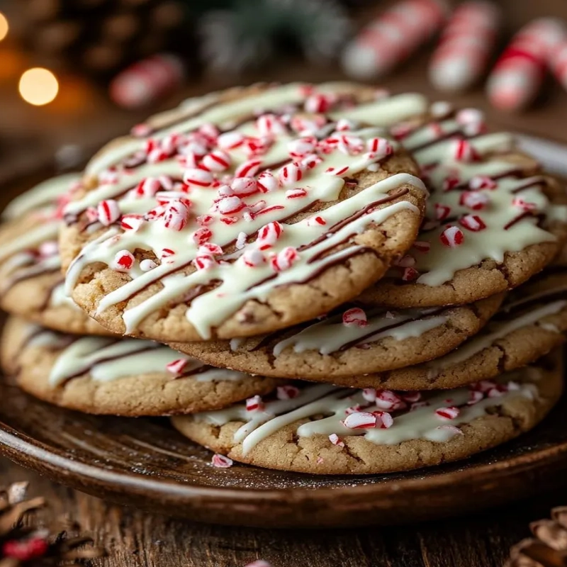 Peppermint White Chocolate Crinkle Cookies