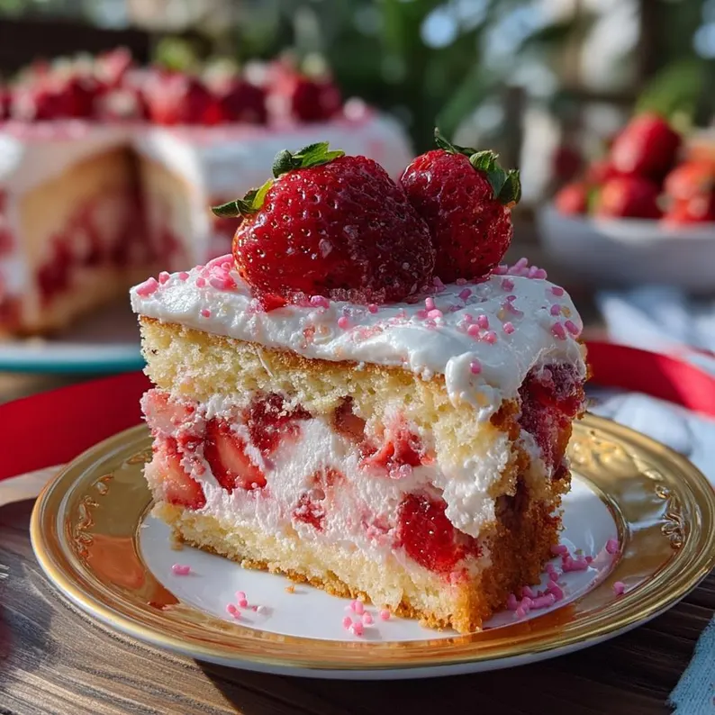 Strawberry Cream Layer Cake