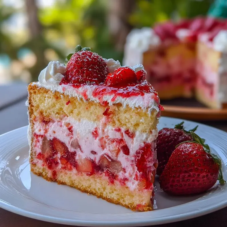 Strawberry Cream Layer Cake