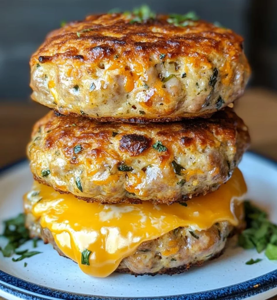 Cheddar Ranch Chicken Burgers