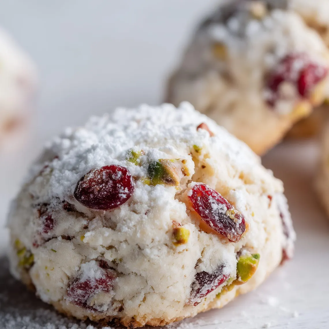 Cranberry Pistachio Shortbread Cookies