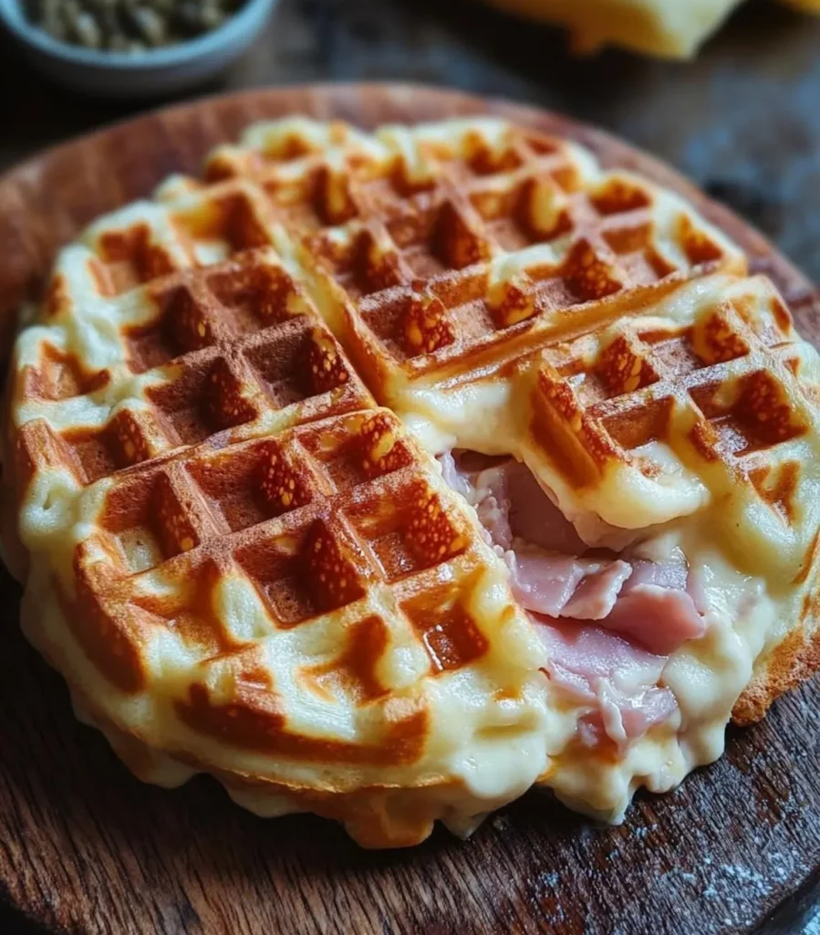 Ham and Cheese Waffles