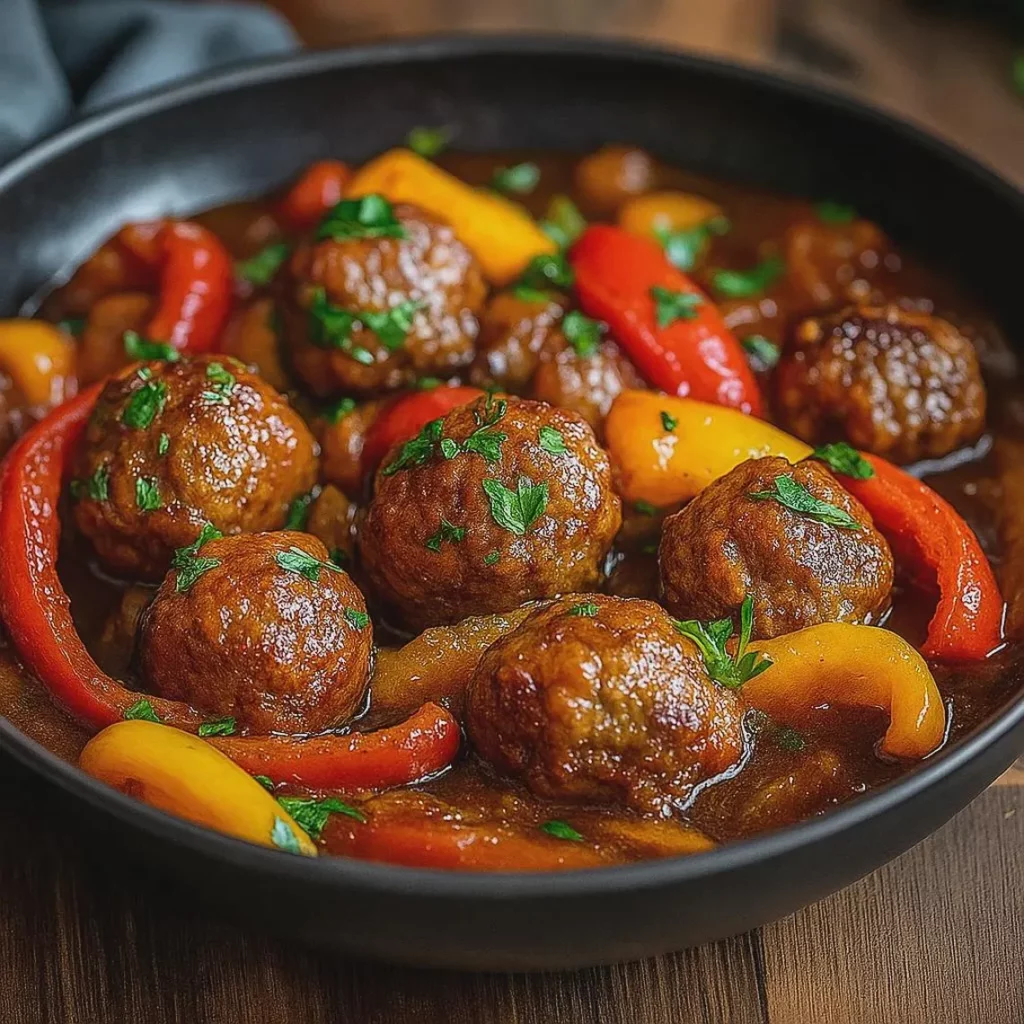 Meatballs in Tomato-Pepper