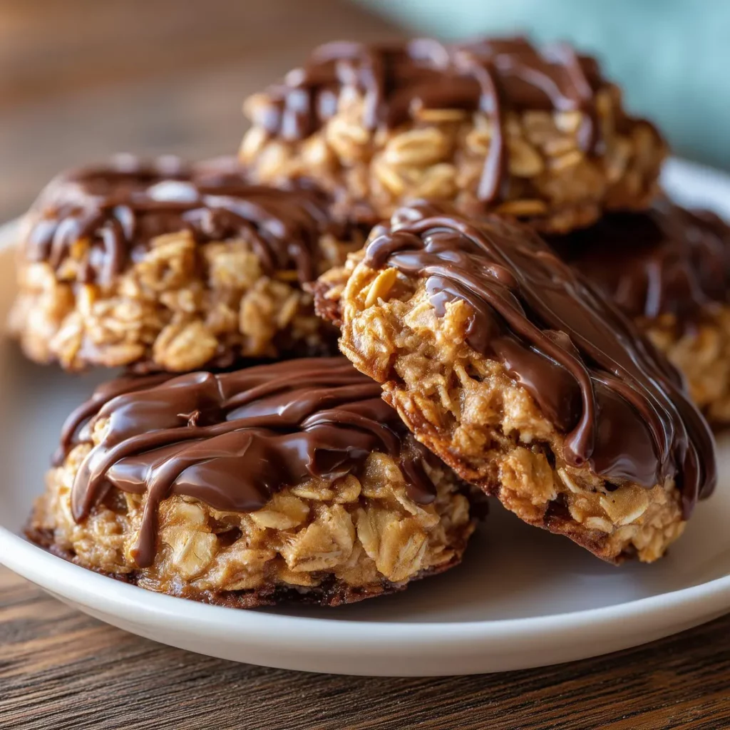 No Bake Chocolate Peanut Butter Oatmeal Cookies