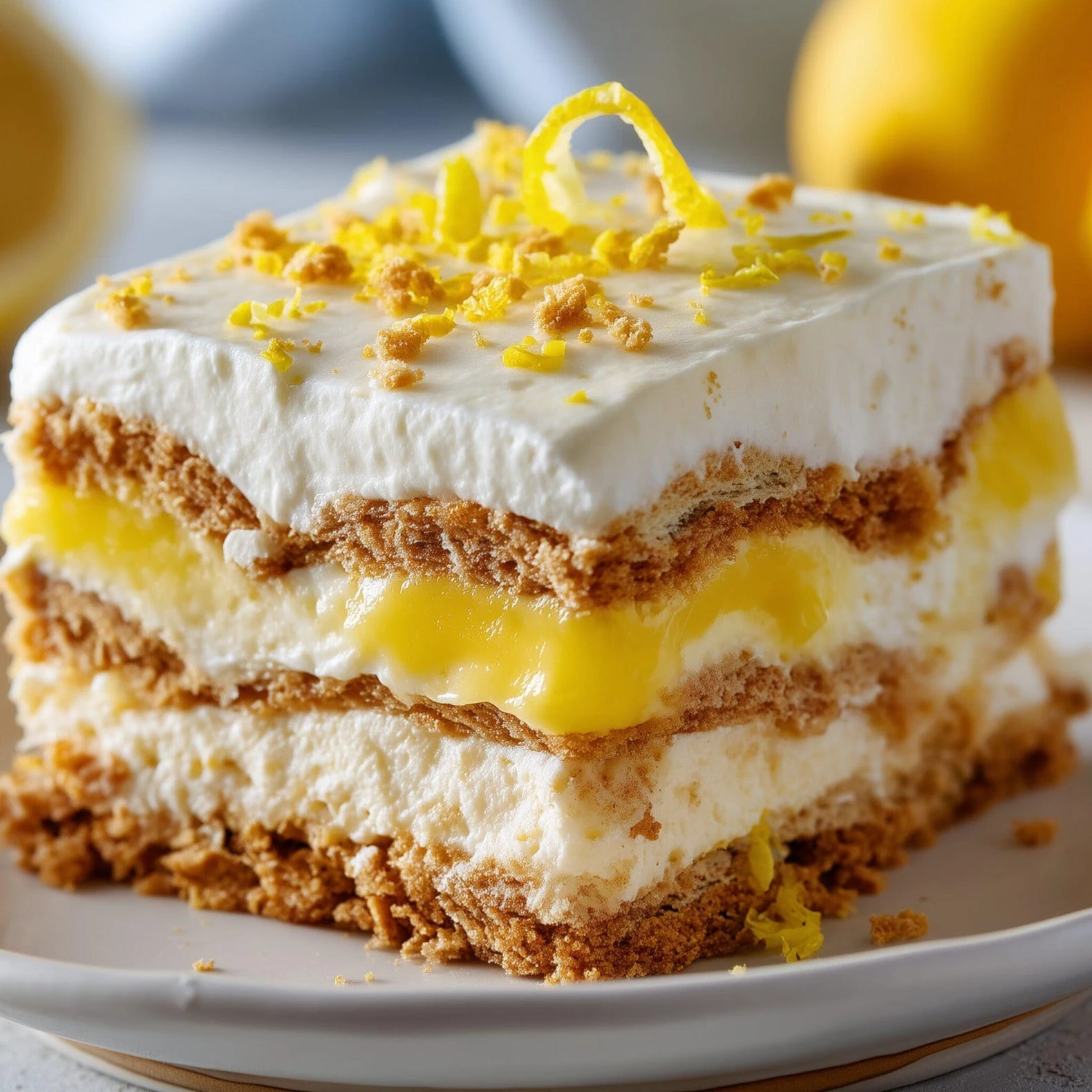 No Bake Lemon Eclair Cake