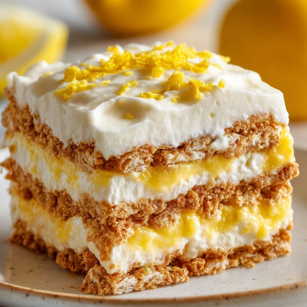 No Bake Lemon Eclair Cake