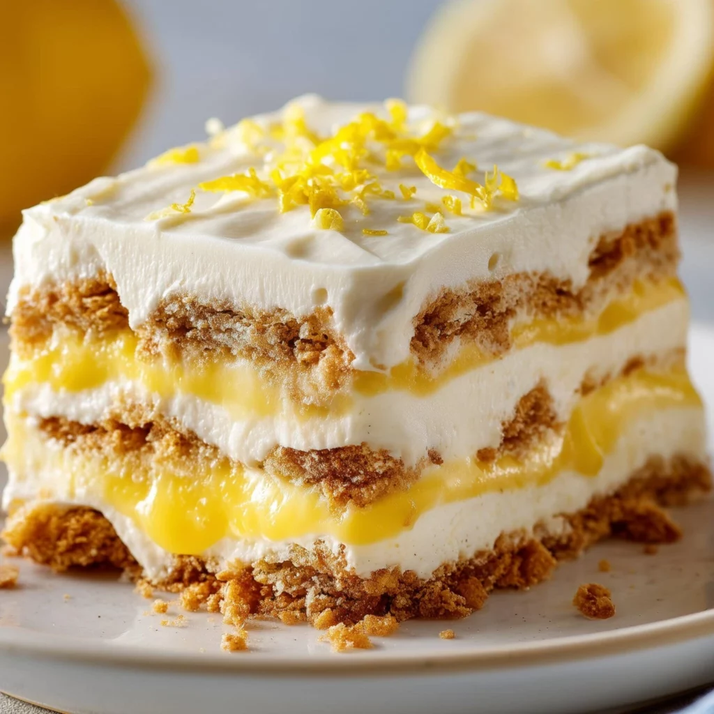 No Bake Lemon Eclair Cake