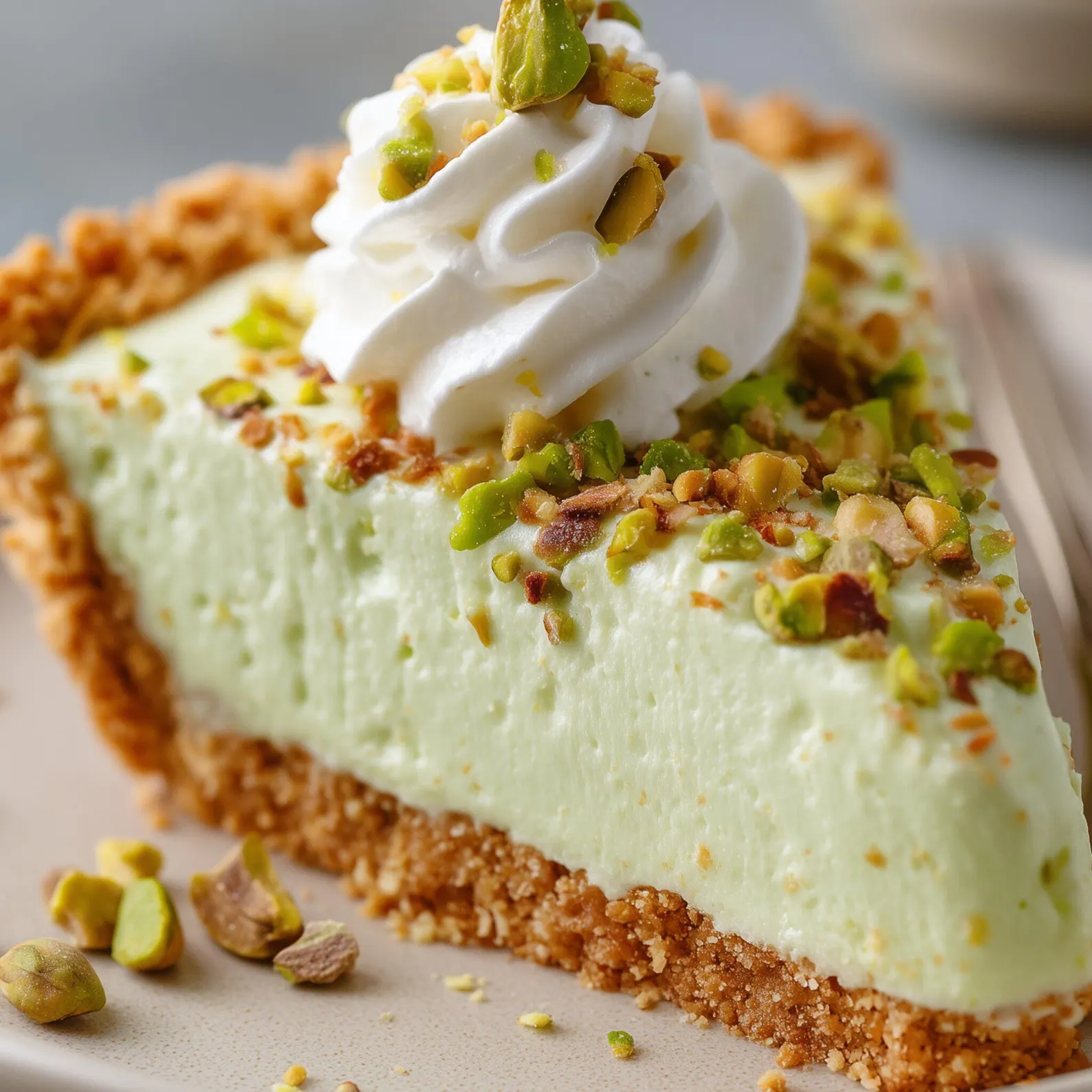 No Bake Pistachio Pudding Pie