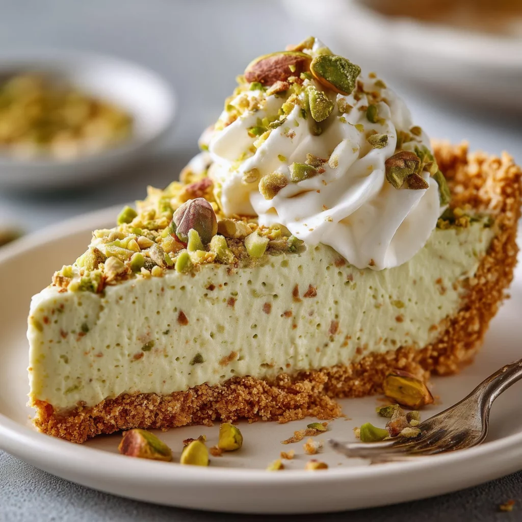 No Bake Pistachio Pudding Pie