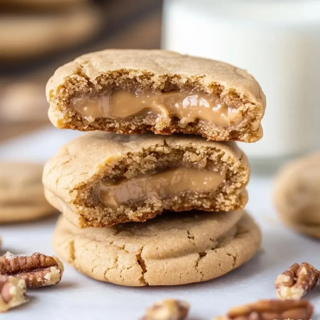 Peanut Butter Cookies with Gooey Filling