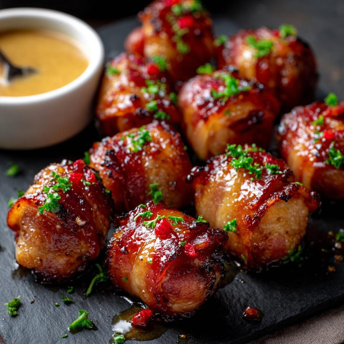Bacon Wrapped Kielbasa Bites