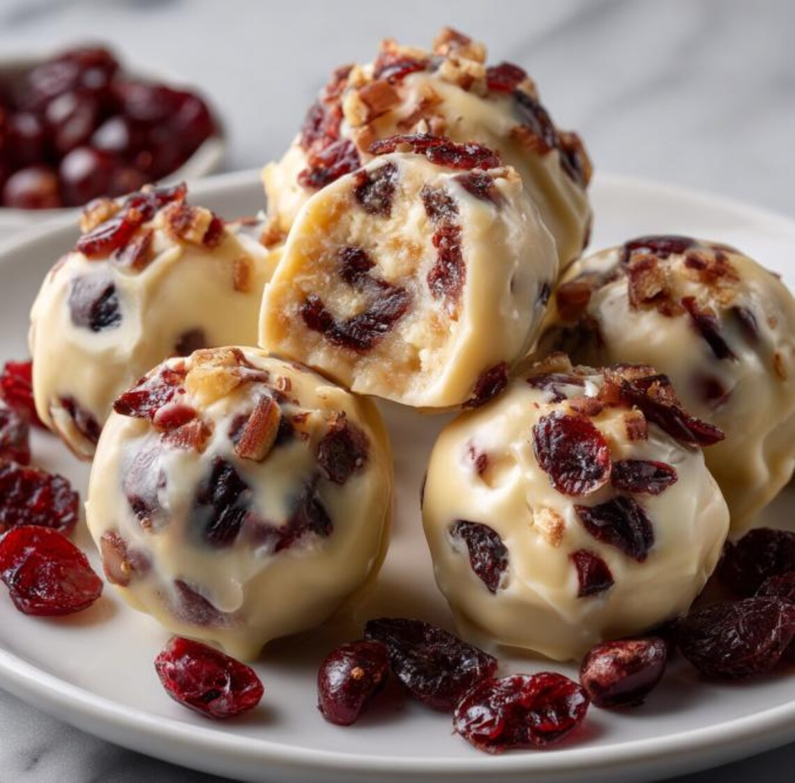 White Chocolate Cranberry Truffles
