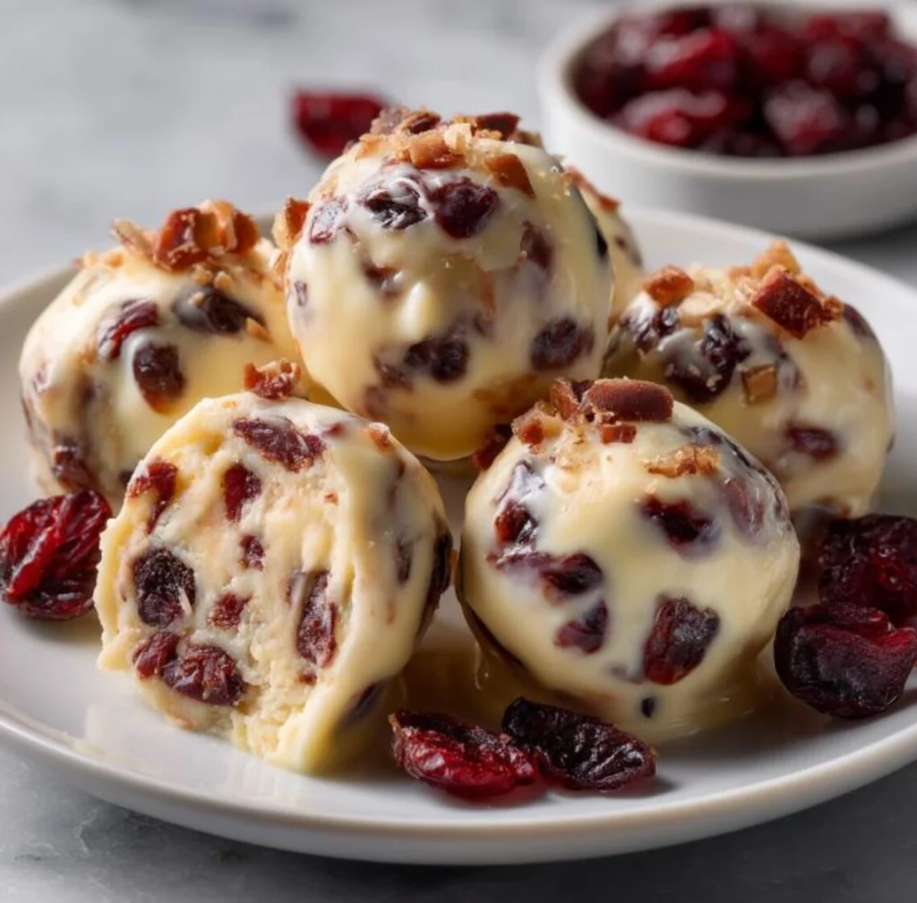 White Chocolate Cranberry Truffles