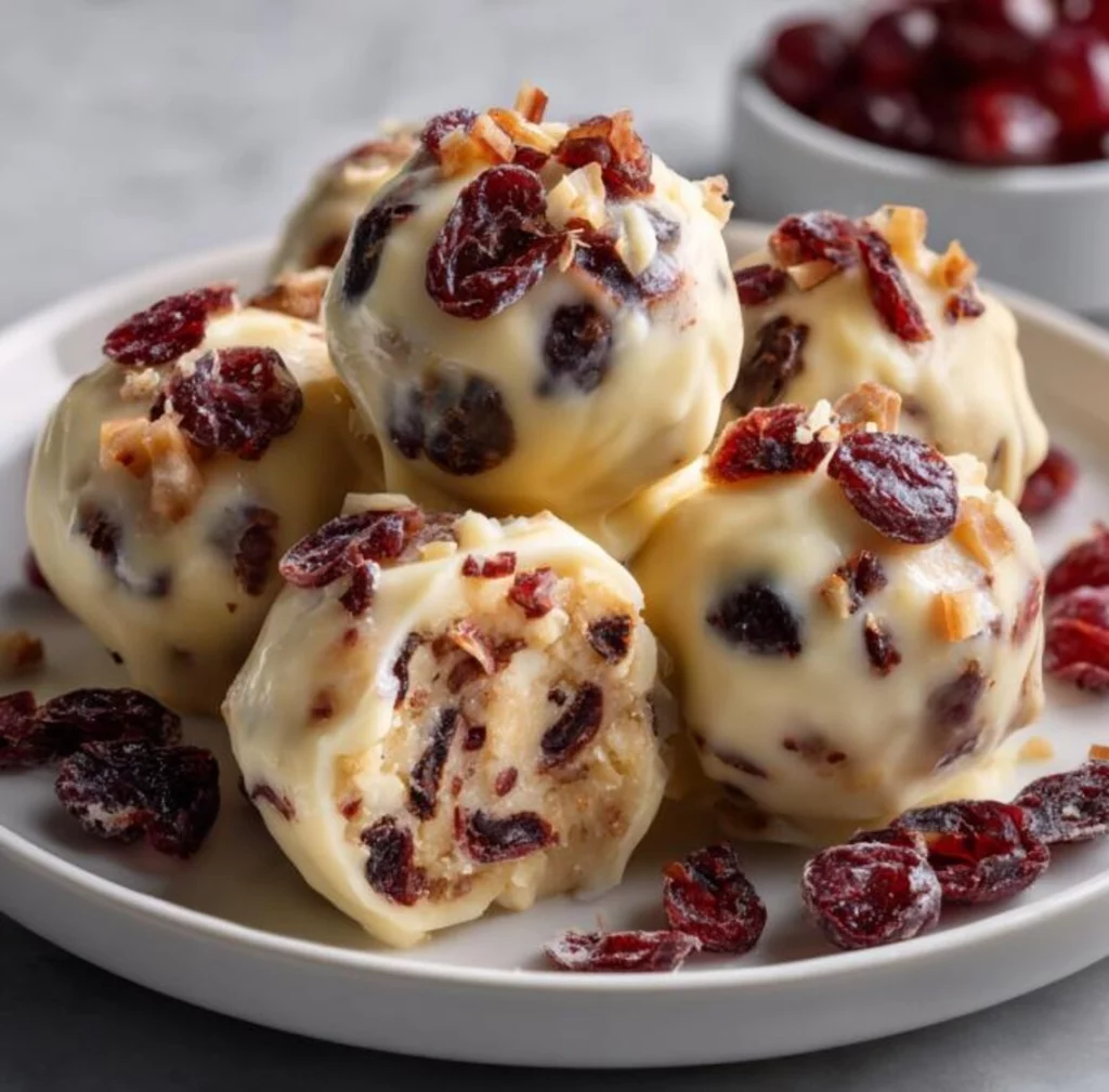 White Chocolate Cranberry Truffles