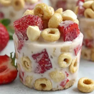 White Chocolate Strawberry Cheerios Cups