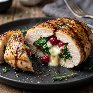 Cranberry & Spinach Stuffed Chicken Breasts