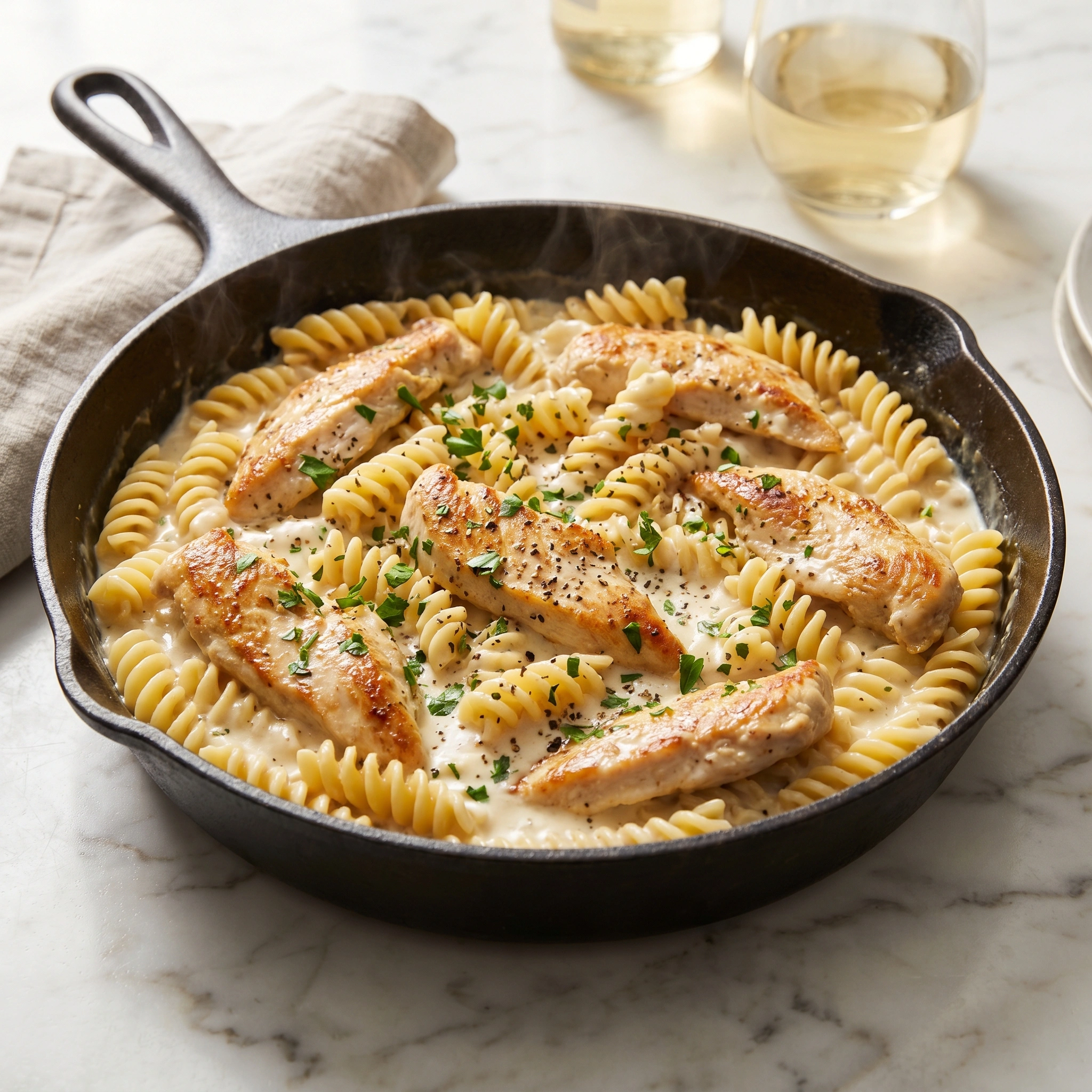 Creamy Garlic Parmesan Chicken Pasta