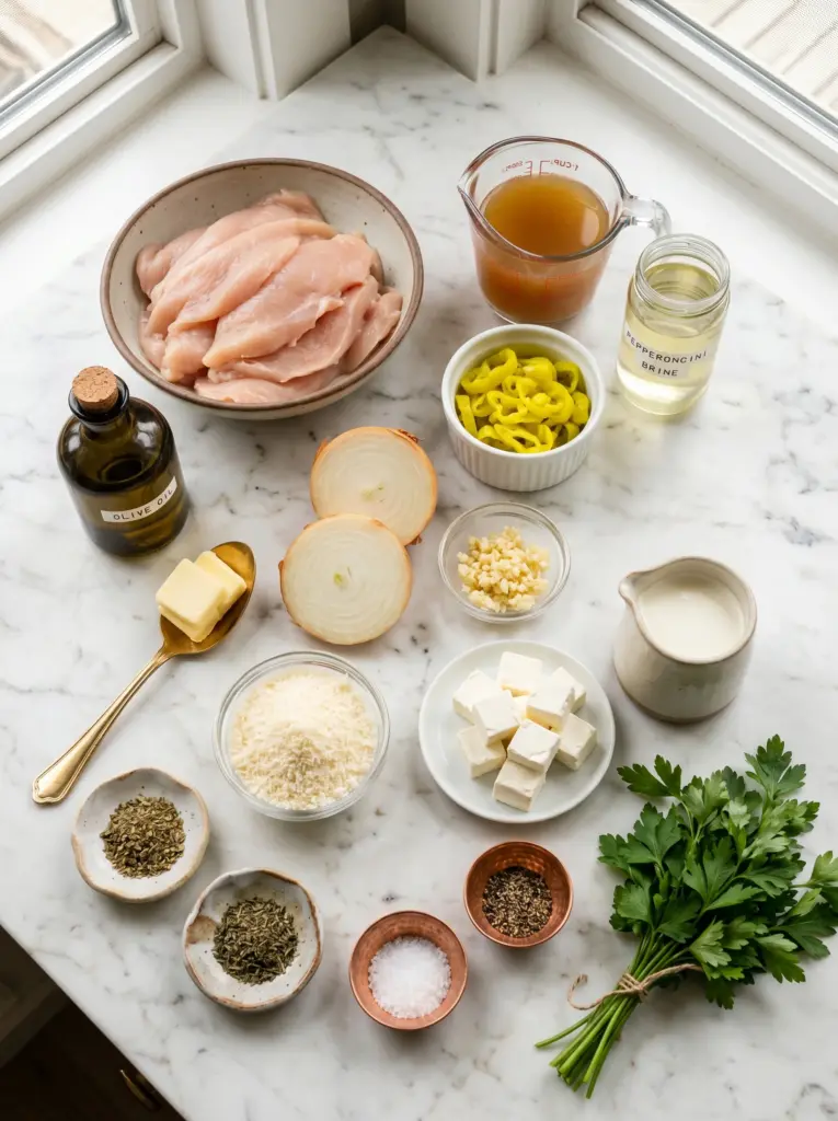 Creamy Pepperoncini Chicken Skillet