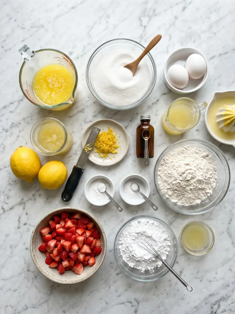 Strawberry Lemon Blondies ingredients