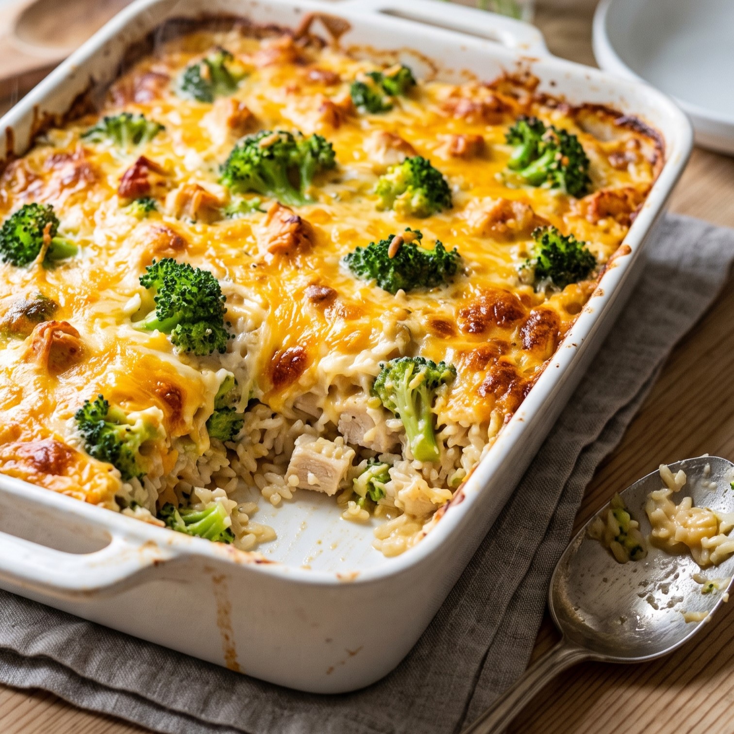 Cheesy Chicken Broccoli Rice Casserole 2 Cheesy Chicken Broccoli Rice Casserole