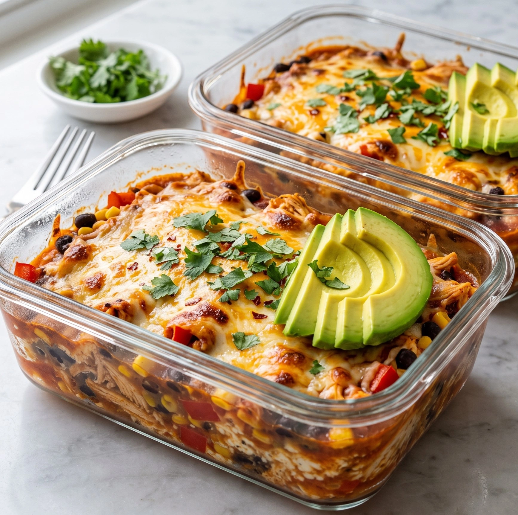 Chicken Cottage Cheese Enchilada Bowls
