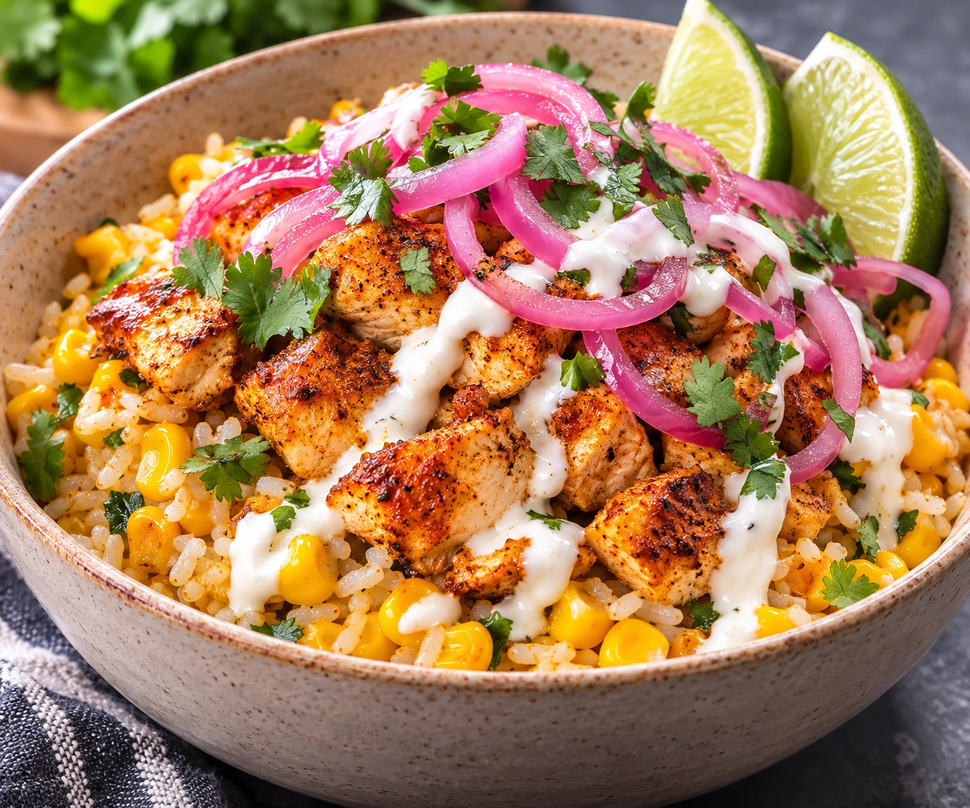 Healthy Street Corn Chicken Bowl